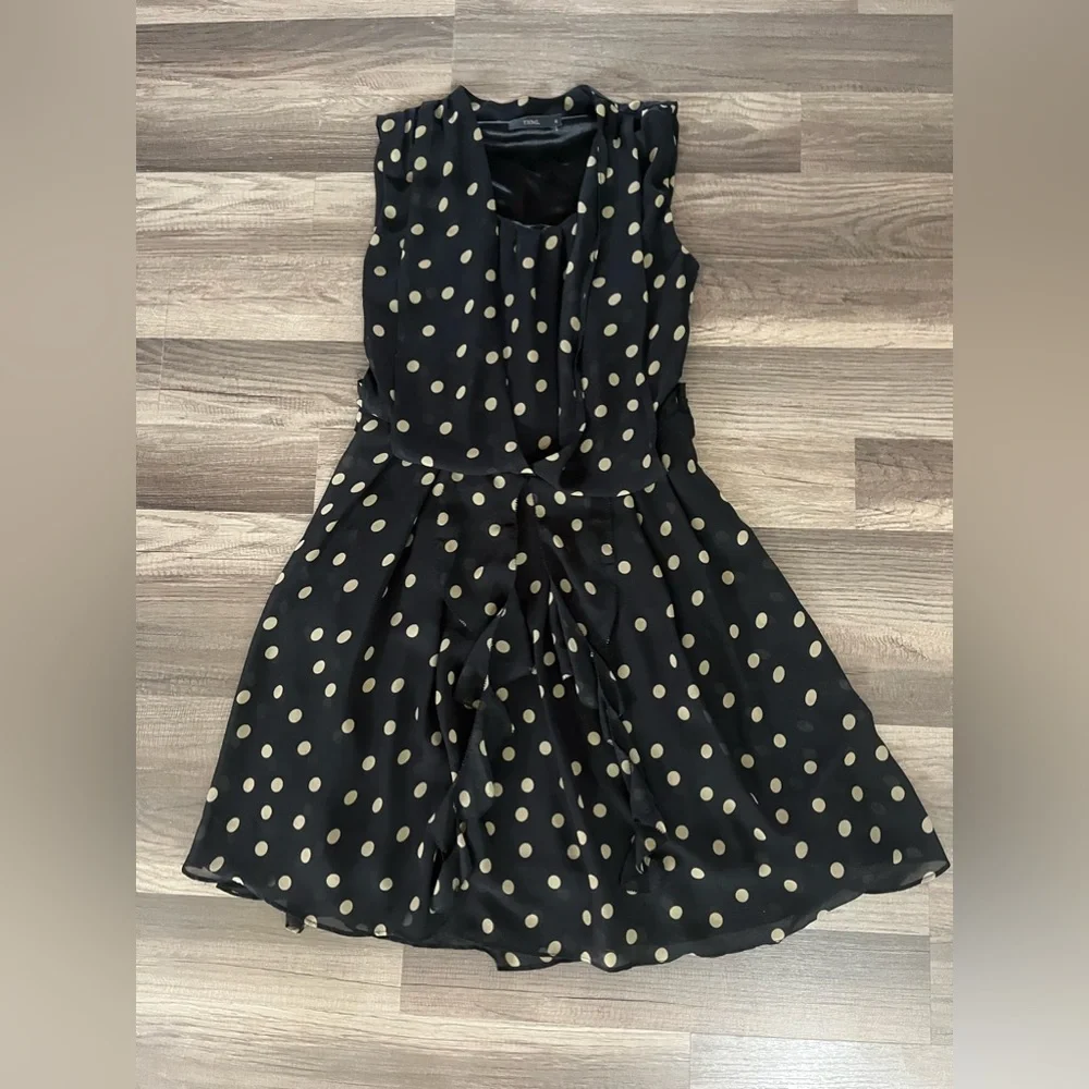 THML Polka Dot Sheer Blouson Dress SZ M - Picture 7 of 12